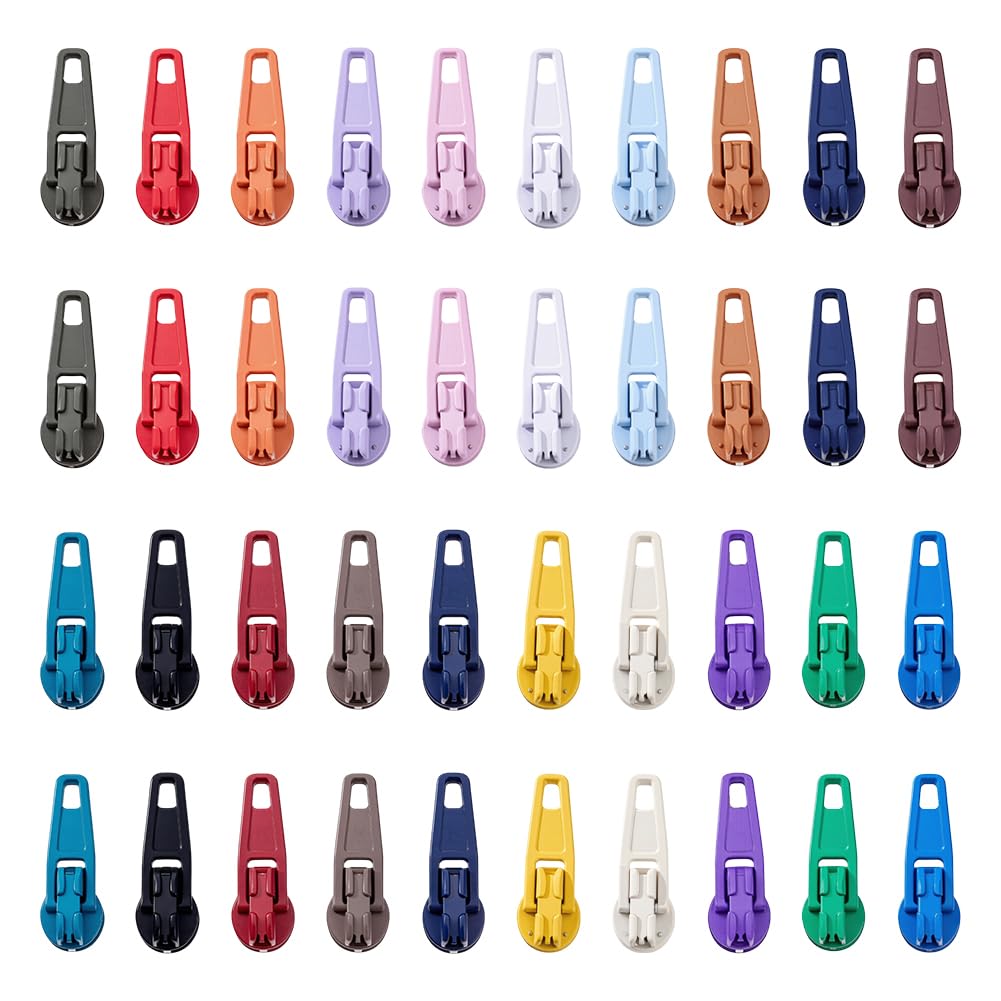 PandaHall 210pcs Colorful Zipper Repair Kit Slider use in Sewing or Jewellery-Choice Fix Zippers for Purse, Pants, Jackets, Suitcases Easy to Install