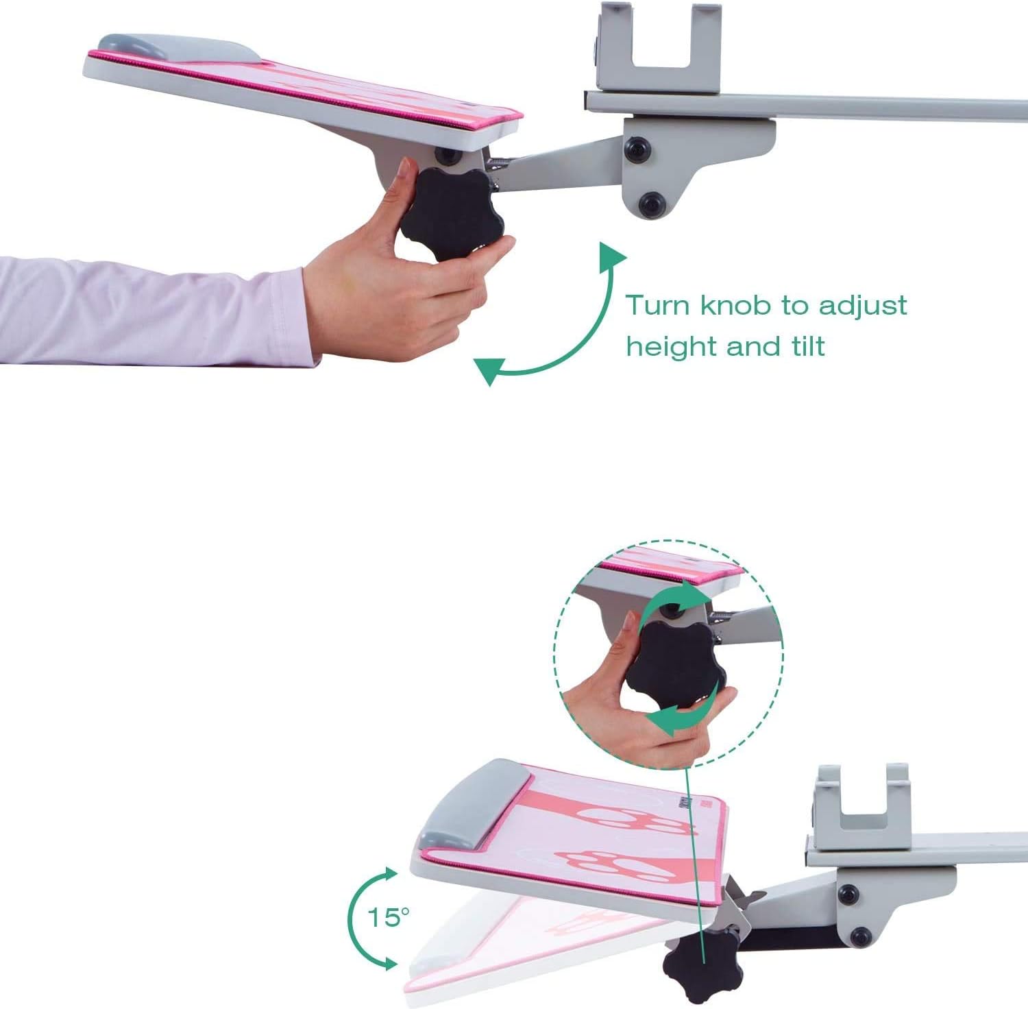 EUREKA ERGONOMIC,Keyboard Tray Under Desk,360°Adjustable with Wrist