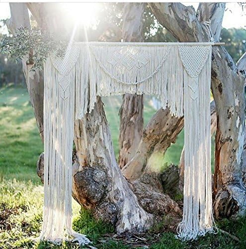 Macrame Wall Decor Hanging - Bohemian Home Geometric Art Decor - Beautiful Apartment Dorm Room Decoration-Macrame Curtain-Macrame Wedding Backdrop for Christmas & Holiday Decorations W 75" x L 85"Inch