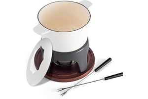 Swissmar F66707 Sierra 1.6-Quart Cast Iron Meat Fondue Set, 11-Piece, White