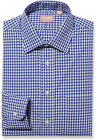 EZ Tuxedo Gitman Medium Spread Gingham Navy Dress Shirt