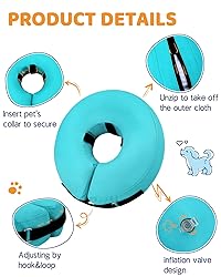 Supet Inflatable Dog Cone Collar for Large Medium