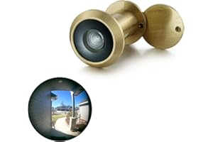 TOGU TG3016YG-SC UL Listed Solid Brass HD Glass Lens 220-degree Door Viewer Peephole with Heavy Duty Privacy Cover for 1-3/8" to 2-1/6" Doors, Satin Gold Finish