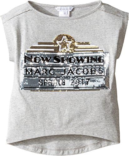 Little Marc Jacobs Baby Girl's Official Prints Short Sleeve Tee Shirt (Toddler) Gris Chine T-Shirt