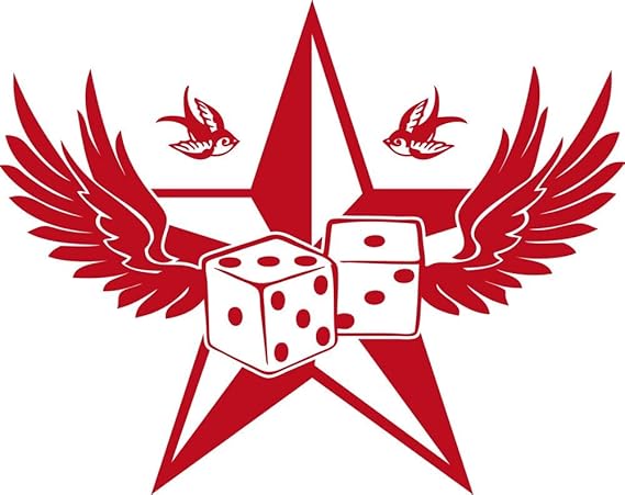 GRAZDesign Wanddeko Jugendzimmer Rockabilly Stern mit Flügel