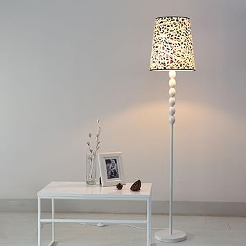 Single Stem Iron Floor Lamp Leopard Print Lampshade Height 65 01