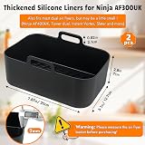 YQL Thickened Silicone Air Fryer Liners 19.5x12.7x9cm Ninja 7.6L AF300UK view 3
