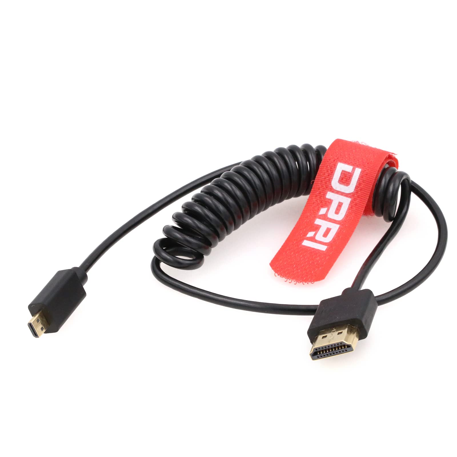DRRI 4K 60Hz Micro HDMI Type D Male to HDMI 2.0 Coiled Cable for 1080P HDTV,Sony Cameras Atomos Ninja Monitor