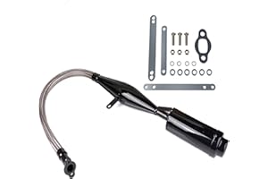 CUQFVAT Flexible Exhaust Muffler Extension Silencer Pipe Kit for 49cc 50cc 60cc 66cc 80cc 100cc 2-Stroke Gas Motor Motorized Mountain Bike Bicycle Engine