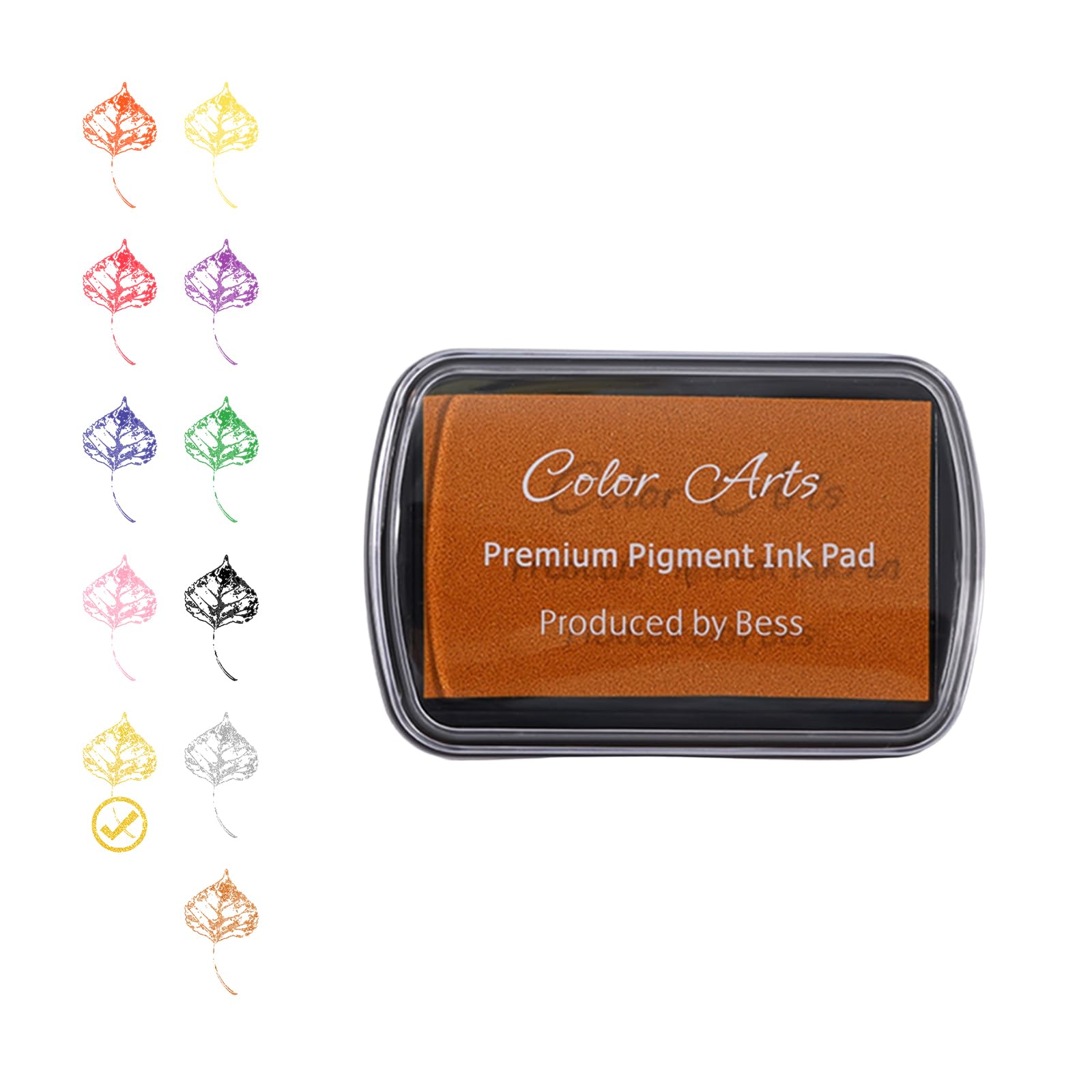 Desuibao Ink Pad for Stamps, Stamp Pads for Rubber Stamps, Washable Craft Ink Pad for Stamping, Permanent Fabric Ink Pad for Fingerprint, Card Making, Scrapbook, Paper, Wood (Gold)