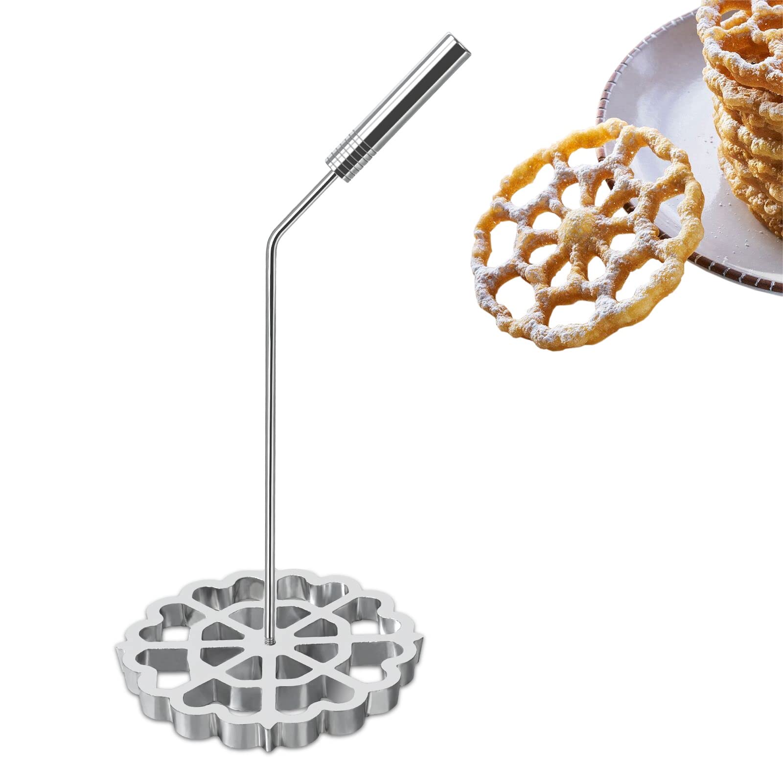 Photo 1 of **PARTIAL SET**
 Mold with Handle,Rosette Timbale Iron Set Aluminum Waffle Molds with Handle,Funnel Cake Ring,Molde Para Buñuelos De Viento Maker Mexicanos,Rosette Cookie Cutter Tool