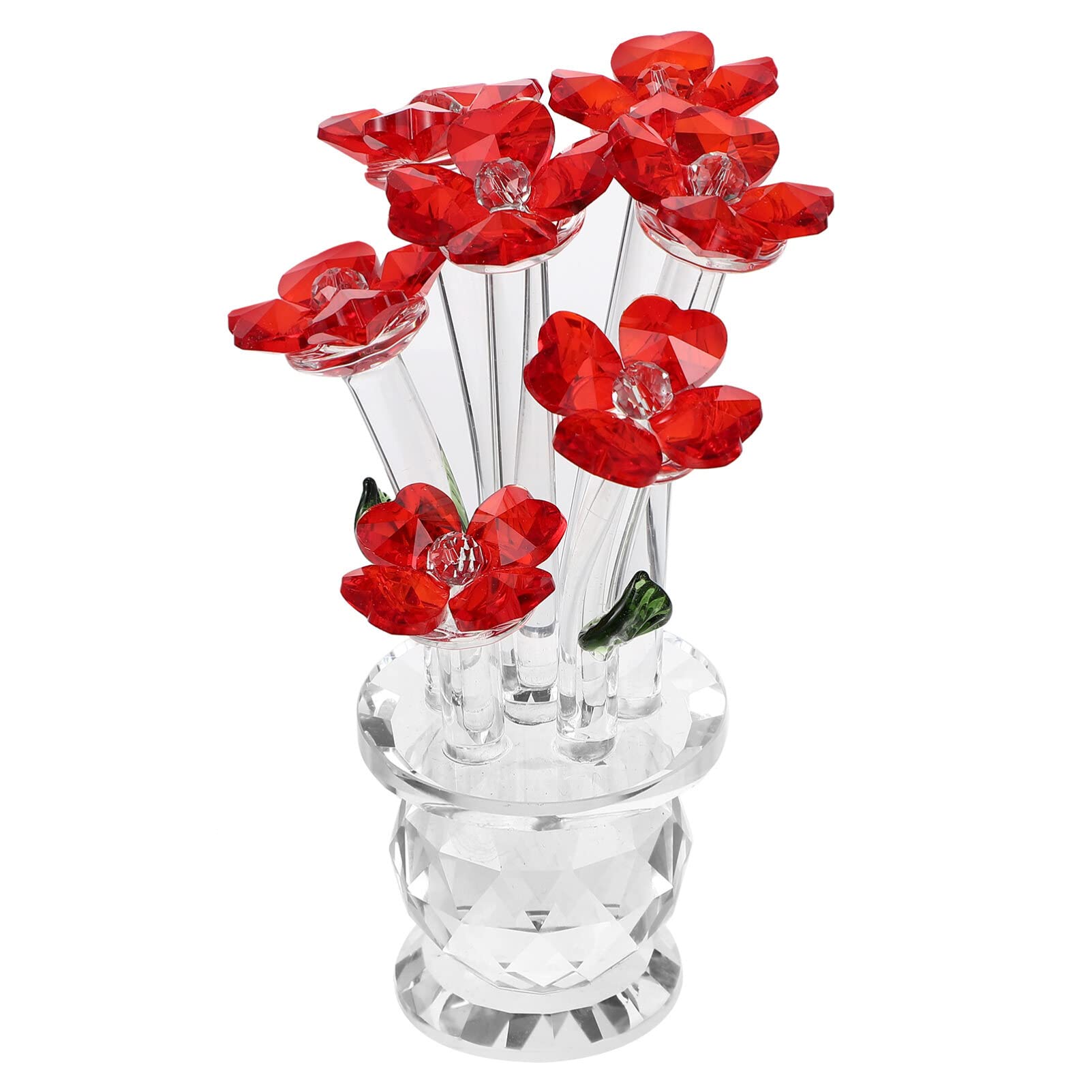 IMIKEYA 1pc Crystal Flower Figurine Elegant Desktop Ornament for Home Decoration Smooth Polished Crystal Craft for Refreshing Interior Spaces Present Idea