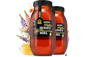 HONIGMA® Raw Honey | Exquisite Taste | 100% Pure | Unpasteurized | Unfiltered | Partially crystallized | (35.2 Fl Oz (Pack of 2), Wildflower)