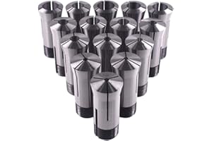 SUPERMOTORPARTS Precision 5C Collet Set for Mill Chuck Holder 1/8-1" by 16ths Hardened T.I.R. 0.0005" Lathe (15Pcs)