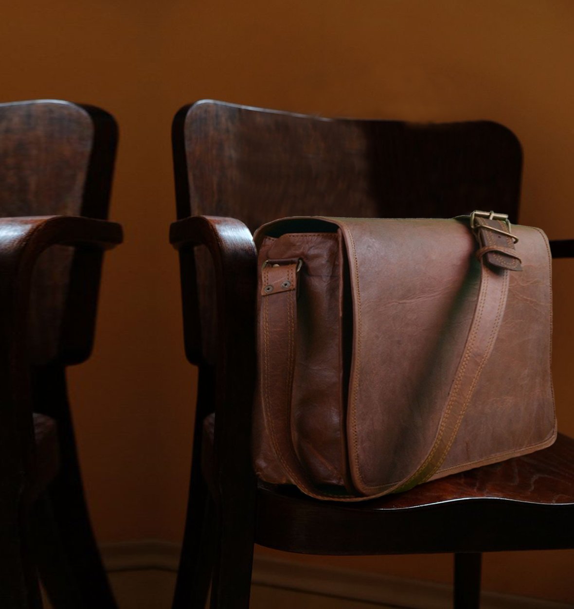 pranjals house unisex satchel bag(amber brown_ani4113)