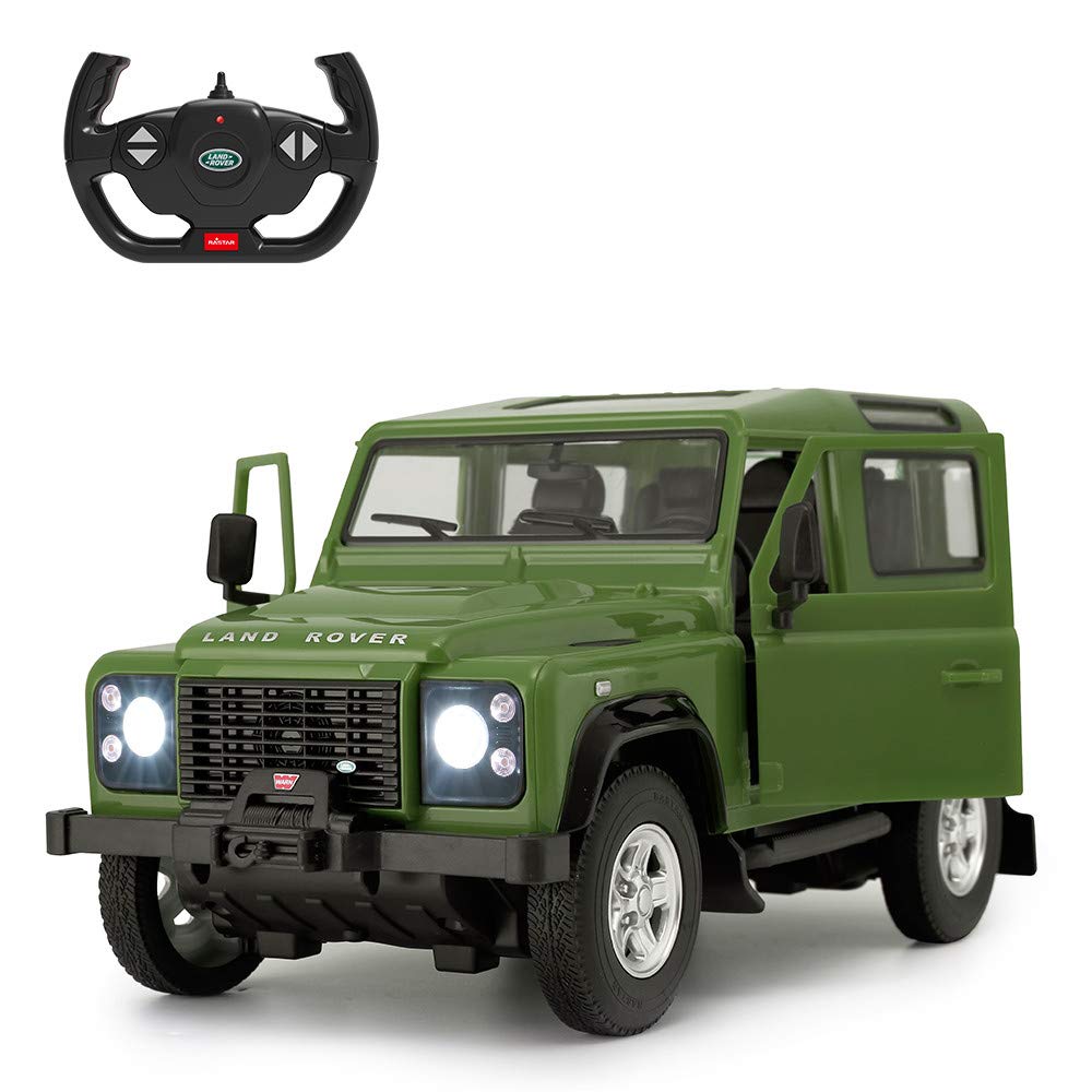 RASTAR Land Rover Defender, Green 1:14 RC Toy Car, Remote Control Car, Gifts for Kids Boys