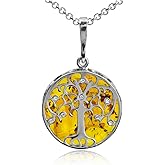 Ian and Valeri Co. Amber Sterling Silver Tree of Life Pendant Necklace 18 Inches