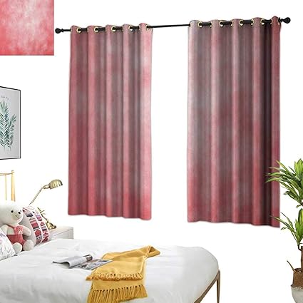 Door Curtain Coral Pale Spring Watercolor Design Girlish Tie Dye