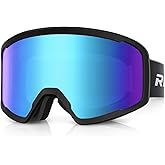 RIOROO Ski/Snowboard Goggles for Men Women, OTG Snow Goggles Anti Fog 100% UV Protection Snowboarding Goggles