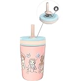 Zak Designs Disney Princess Kelso Toddler Cups For Travel or At Home, 12oz Vacuum Insulated Stainless Steel Sippy Cup With Leak-Proof Design For Kids (Ariel, Belle, Cinderella, Mulan, Tiana)