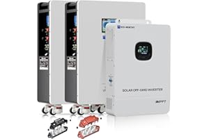 ECO-WORTHY 28.7kWh Home Power Station, 48V 280Ah (2 Pack) LiFePO4 Battery with Communication, 10KW Inverter for Home Backup, Off-Grid, Emergency Solar System