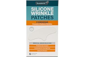NUVADERMIS Silicone Forehead Wrinkle Patches - Anti Aging Wrinkle Patches for Face Overnight Use - Reduces Fine Lines and Wrinkles (Forehead, 6 Pack)