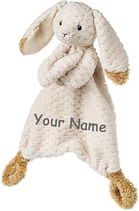Amazon Com Personalized Oatmeal Bunny Rabbit Lovey Plush Stuffed Animal Blanket For Baby Boy Or Baby Girl With Custom Name 13 Inches Home Kitchen