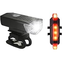 Kit de luzes de bicicleta recarregável, conjunto de farol e lanterna traseira, liberação rápida, impermeável, vários modos de