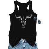 Vintage Graphic Tank Tops for Women Summer Beach Graphic Loose Tanks Vest USA Flag Vacation Racerback Tank Cami