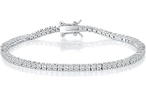 Gemsme 2.0MM Tennis Bracelet for Women and Men，18K White/Yellow Gold Plated Round 2mm Cubic Zirconia Classic Tennis Bracelet
