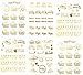 Bachelorettesy Wedding Temporary Tattoos 6 Sheets Bride Bachelorette Stickers 100+ Metallic Gold Tattoos for Bridal Party, Bachelorette Trip, Bridal Shower Party Decorations, Party Favors (Jenna)