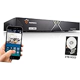 TIGERSECU Super HD 1080P 16-Channel Hybrid 5-in-1 DVR Security Recorder with 2TB Hard Drive, for Up to 5MP(12.5fps) TVI/AHD/CVI/Analog and IP Cameras (Renewed)
