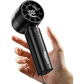 coldSky Portable Handheld Turbo Fan,5 Speeds High Speed Personal Fan With Digital Display,4000mAh Rechargeable Small Fans Max