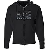 Lucky Ride Ford Mustang Hoodie Legend HONEYCOMB GRILL FULL ZIP Hooded Sweatshirt