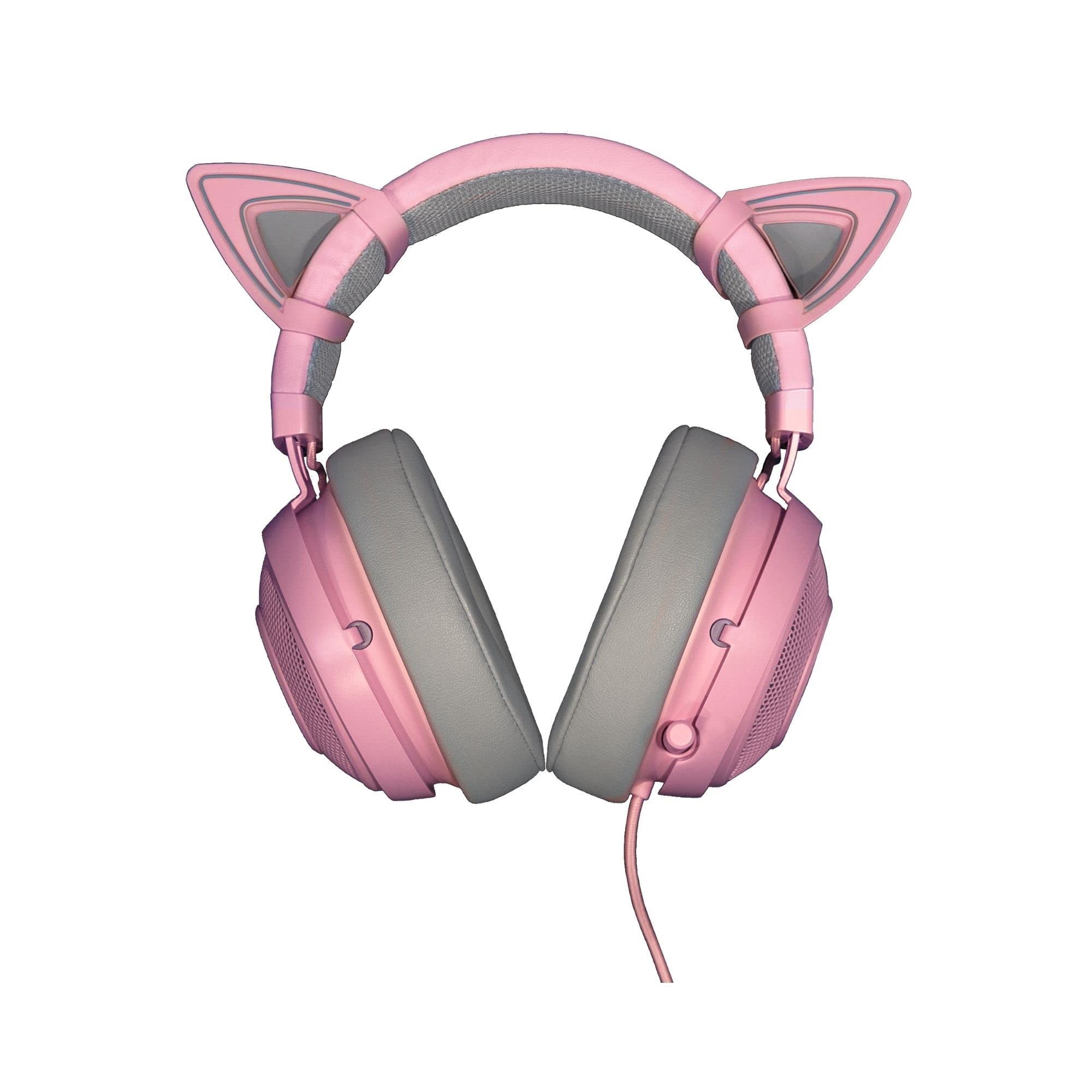 Razer Kitty Ears for Kraken Headsets: Compatible with Kraken 2019, Kraken TE Headsets - Adjustable Strraps - Water Resistant Construction - Quartz Pink