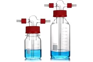 Lab Graduated Gas Washing Bottle Borosilicate Glass Lab Buffer Bottle Chemistry Lab Glassware Kit (100ML)
