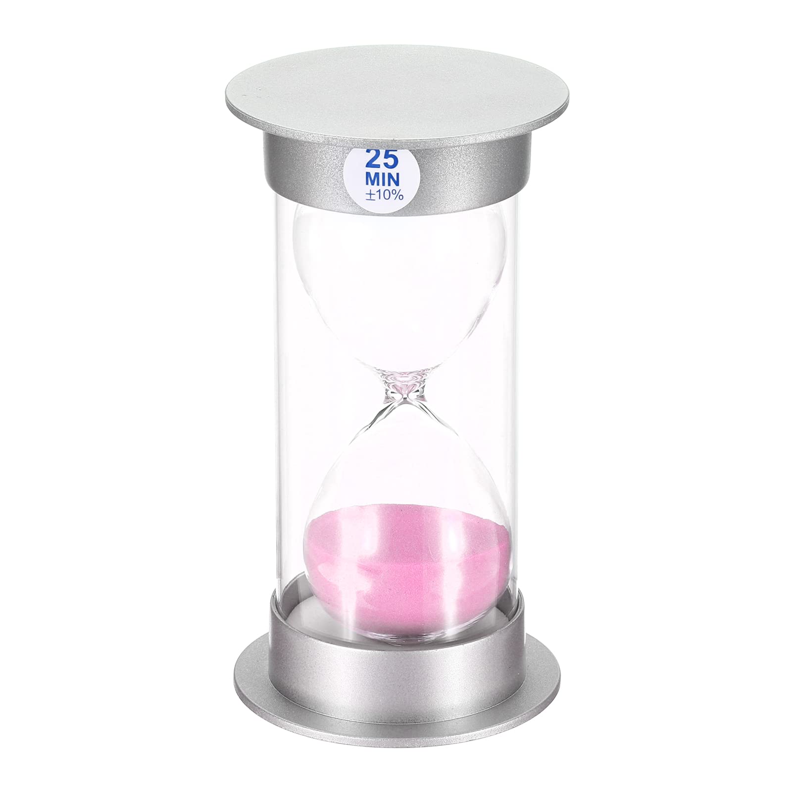 PATIKIL 25 Minute Sand Timer, Sandy Clock With Plastic Cover Count Down Sand Glass for Games, Kitchen, Party Favors DIY Decoration, Pink Sands