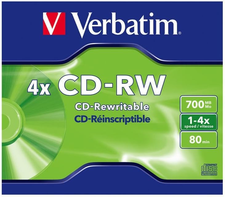 Verbatim Metal Azo Datalife+ CD-RW 700MB 12x 24x Rewritable Blank Disc