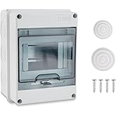 SYIZYEN 5 Way Circuit Breaker Box, IP65 Distribution Protection Box with Din Rail Abs Plastic Breaker Box Cover Miniature Electrical Breaker Box Enclosure for Indoor Outdoor Wall