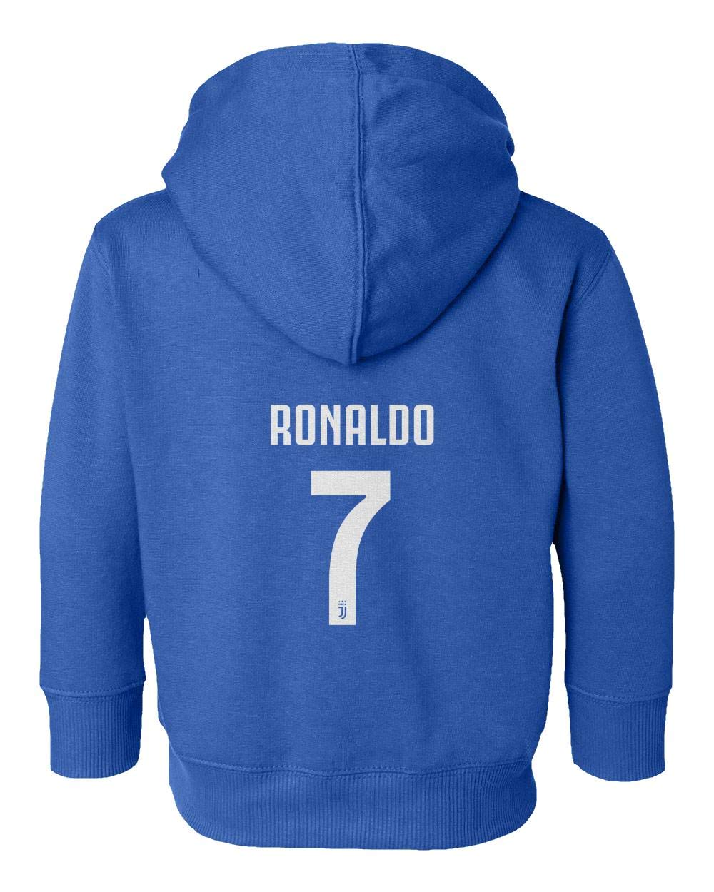 Spark Apparel New Soccer Shirt #7 Cristiano Ronaldo CR7 Little Kids Girls Boys Toddler Hooded Sweatshirt
