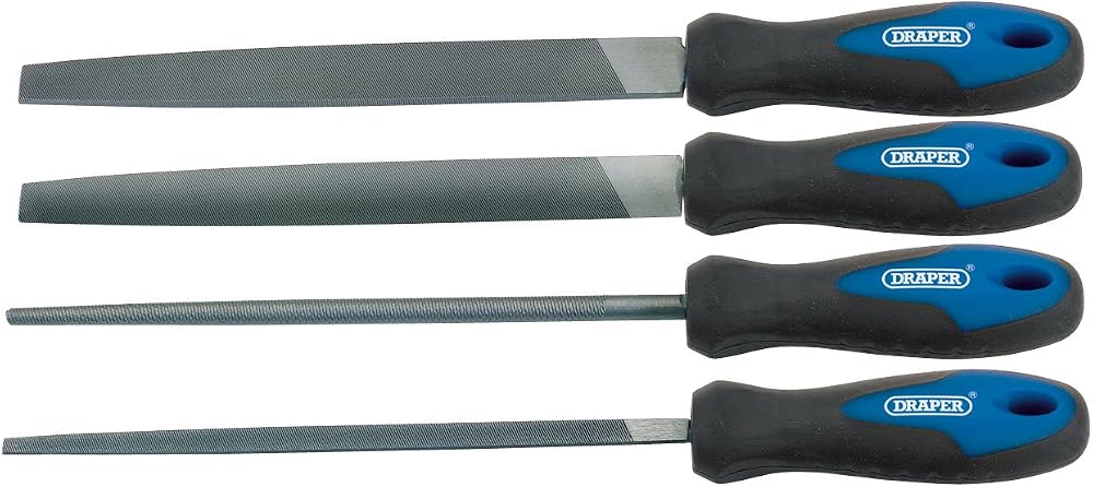 Draper 44962 Engineers Metal File Set 200mm 4 Piece Soft Grip