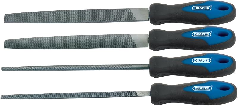Draper 44962 Engineers Metal File Set 200mm 4 Piece Soft Grip