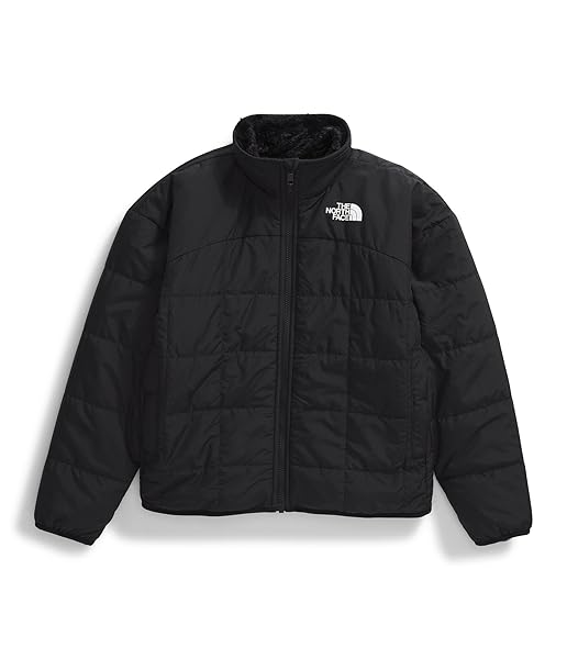 THE NORTH FACE GIRLS REVERSIBLE SHASTA FULL ZIP JACKET | KIDS’ PUFFER COAT WITH SYNTHETIC INSULATION, FLEECE LINING & WATER-REPELLENT FINISH, TNF BLACK, X-LARGE