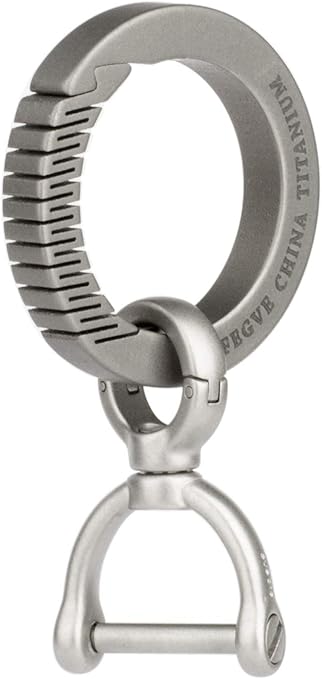 Amazon Tisur キーホルダー チタン カラビナ おしゃれ キーチェーン つや消しの表面 紛失防止 取付簡単 ギフト M 外径31mm 360度回転dリング S キーケース キーホルダー 車 バイク