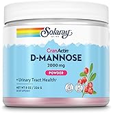 SOLARAY D-Mannose with CranActin Cranberry AF Extract Powder, 2000 mg, 400 mg of Cranberry Extract, Healthy Urinary Tract Support, Organic Natural Flavors, 30 Servings, 8 oz