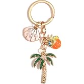 POYAMUSE Coconut Tree Keychain - Tropical Tree Keychain for Women and Men, Mini Palm Tree Bag Charm