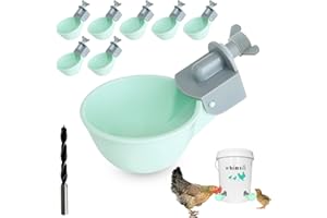 WHIMSII (8 Pack) Chicken Water Cups Feeder, Automatic Chicken Waterer, Anti-Leak System, Holds 50% More Water, Suitable for Chicks, Chicken, Duck, Quail, Turkey
