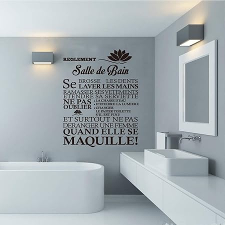 Woyaofal Franzosisch Zitat Wandbild Badezimmer Regel Vinyl Wand S Wandtattoos Kunstler Dekoration Badezimmer Dekoration Dw 40x56 Cm Amazon De Kuche Haushalt