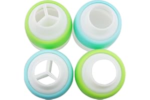 Piping Bag Coupler CHENJIN 4PCS 3 Color Converter Coupler Icing Nozzles, Blue+Green Single Hole/Three Holes Icing Cake Decor 