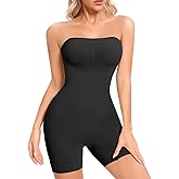fortix Strapless Shapewear Bodysuit for Women Full Body Shapewear Tummy Control Seamless Snatched Shaper Under Dresses